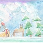 santa and reindeer sledge, remastered by dad